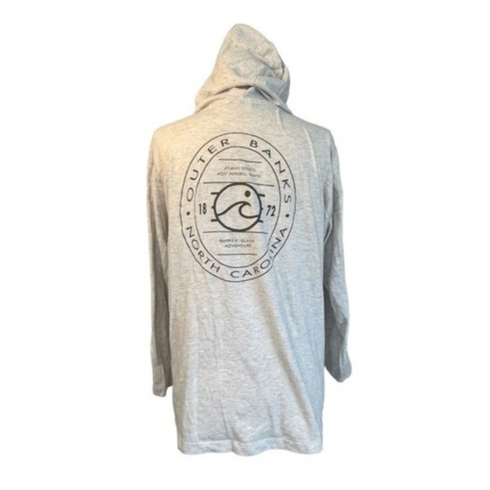 Outer Banks North Carolina Graphic Tee Heather Gray Long Sleeve Hood‎ S